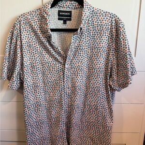Bonobos Men's Casual Floral Shirt - White and Orange